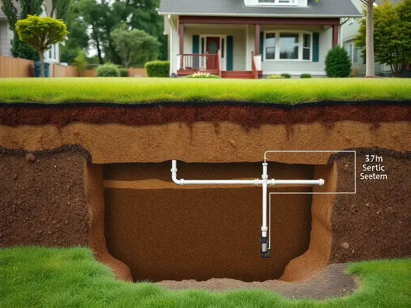 Residential septic system installation